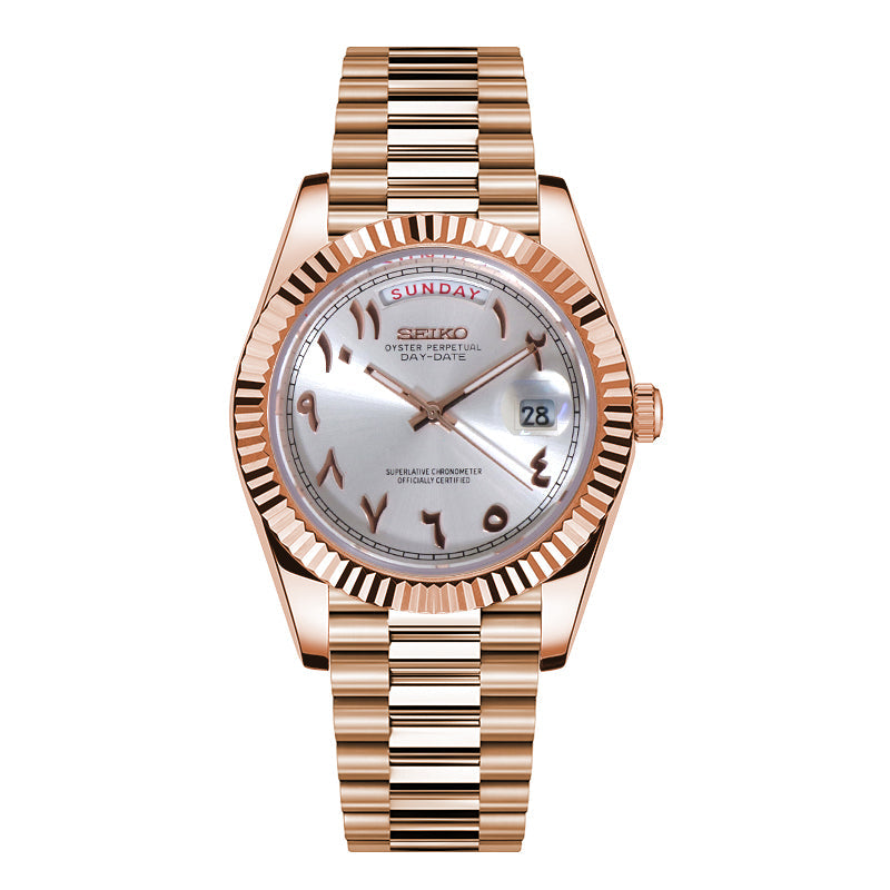 Seikojust | Daydate Rose Gold - White Arabic